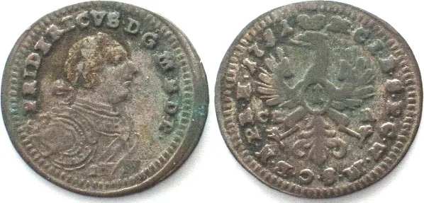 1751 German BRANDENBURG-BAYREUTH 1 Kreuzer 1751 CLR, FRIEDRICH III silver XF! EF