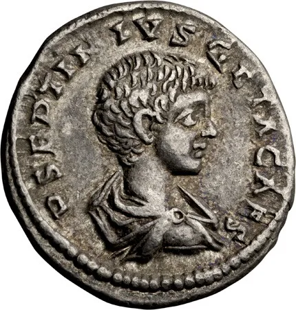 Geta as Caesar. Denarius