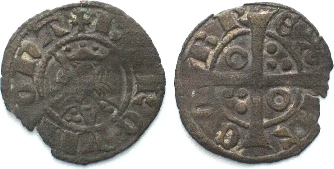 1276-1285 Spain BARCELONA Dinero JAIME I (1276-1285) billon VF