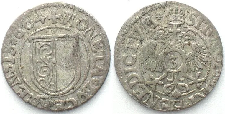 1604 Swiss Cantons LUZERN 3 Kreuzer 1604 silver XF! EF