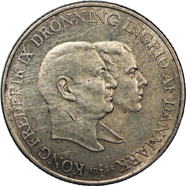 Denmark, 1955, 2 Kroner, UNC