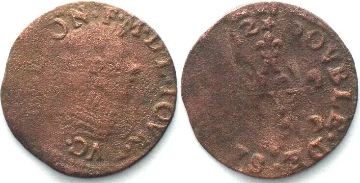 1642 BOUILLON & SEDAN Double Tournois 1642 FRÉDÉRIC-MAURICE DE LA TOUR D'AUVERGNE VF+