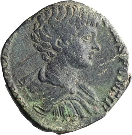Caracalla as Caesar. Sestertius