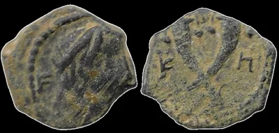 NABATAEA. Syllaeus and Aretas IV. 9-6 BC. Æ Quadrans (13.3 mm, 2.93 g). Petra mint. Struck circa 9-8 BC.