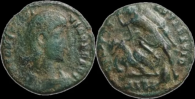 Constantius II 351-355 AD, Fallen Horseman, AE 17.2mm 2.31gm Follis, Alexandria