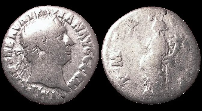 TRAJAN 98-117 AD (Struck 98-99 AD) AR 17mm 2.6gm denarius. Rome