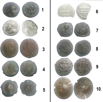 10 coin- Mixed Lot all ID. (Metals AE, BI and AR) Greek, Elymais, Roman, Islamic, Byzantine, Medieval, Spanish Renaissance. 350 BC to 1626 AD (1,976 years)