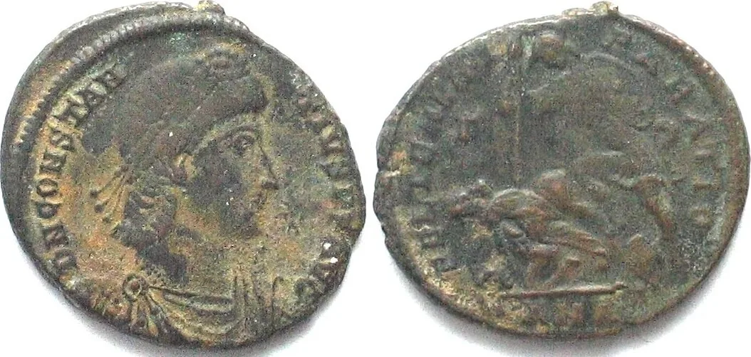 330-335 CONSTANTIUS II (324-361 AD). AE Maiorina, 350-355, ANA, Antioch mint VF-XF