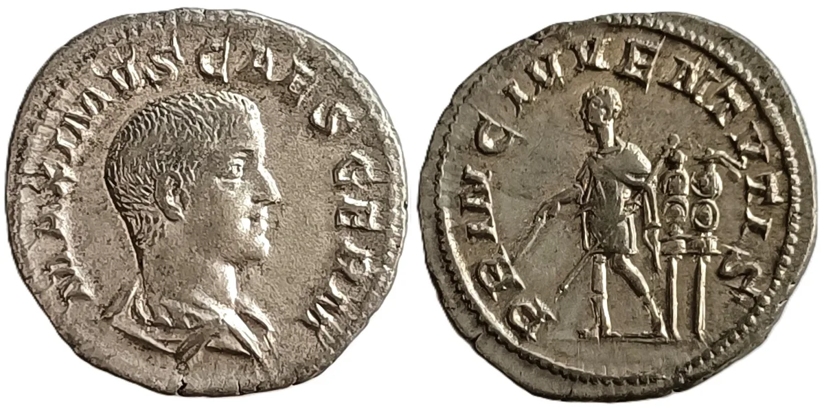 Maximus, as Caesar, AR Denarius. Rome, AD 236-238.