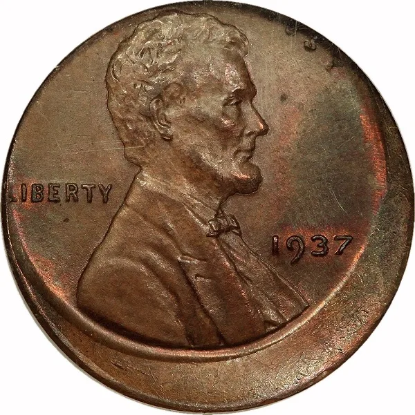 Lincoln Cent, 1937, 10% Off Center, 1¢, MS64 BN