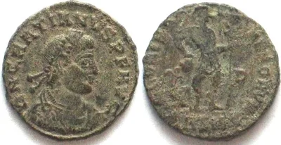 367-375 GRATIAN (367-383). AE Follis, 367-375, ASIS, Siscia mint, GLORIA ROMANORVM, VF