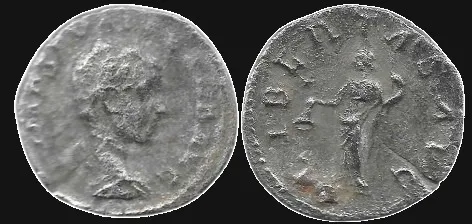 Severus Alexander 223 AD, AR 18mm 1.95gm Denarius, Antioch. Toned Fine, Scarce