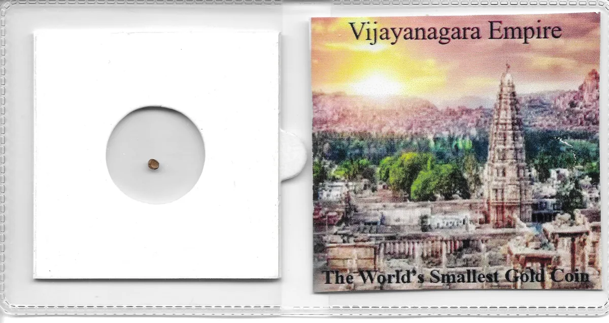 India, Vijayanagara Empire 1336 -1646 Bele, The World’s Smallest Gold Coin