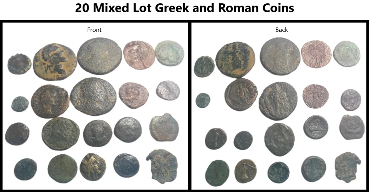 20 Mixed Lot Low Grade Greek and Roman Coins