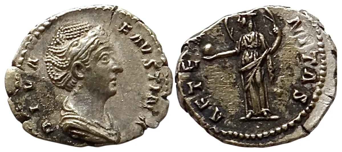 The Roman Imperial. Diva Faustina I after AD 140-141. AR Denarius (3.07 g). Struck under Antoninus Pius, circa AD 147-161. Rome