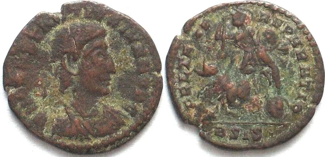351-354 CONSTANTIUS GALLUS (351-354 AD). AE Follis, as caesar, FEL TEMP REPARATIO, BSIS VF+