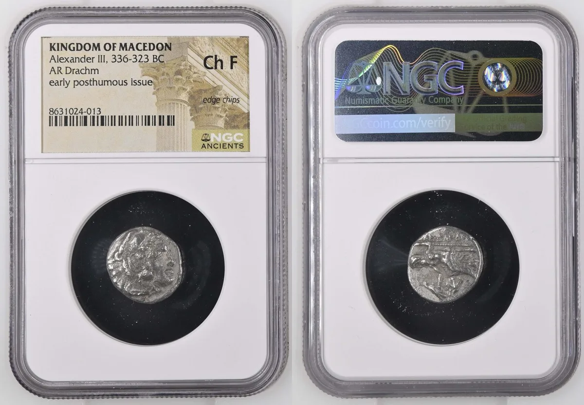 Drachm 336-323 BC Alexander III (the Great) Ch F
