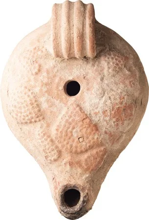 Roman Oil Lamp with Grape Clusters