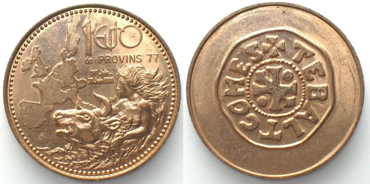 1998 FRANCE 1 Euro de Provins 1998 brass UNC-