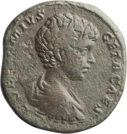 Geta as Caesar. Sestertius