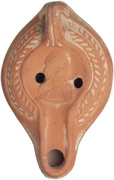 Roman Oil Lamp with Right Facing Profile Possibly Fausta, Wife of Constantine the Great