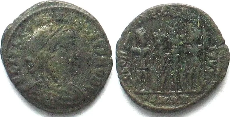 317-340 CONSTANTINE II (317-340 AD). AE Follis, as caesar, 330-333, Antioch mint, GLORIA VF