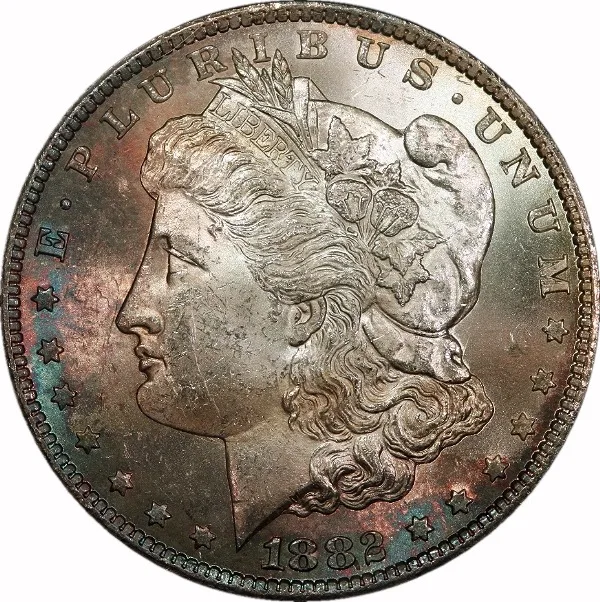 Morgan Dollar, 1882-CC, $1, MS62 , PCGS