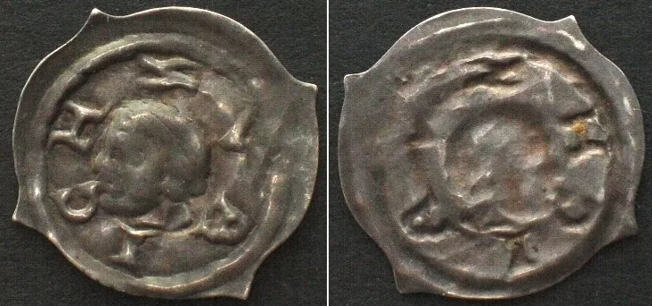 1250 ZURICH - FRAUMUENSTER ABBEY. Pfennig, ZVRICH, about 1250, silver, XF EF