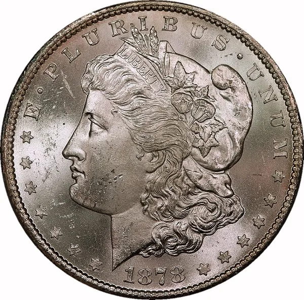 Morgan Dollar, 1878-CC, $1, MS63 , PCGS