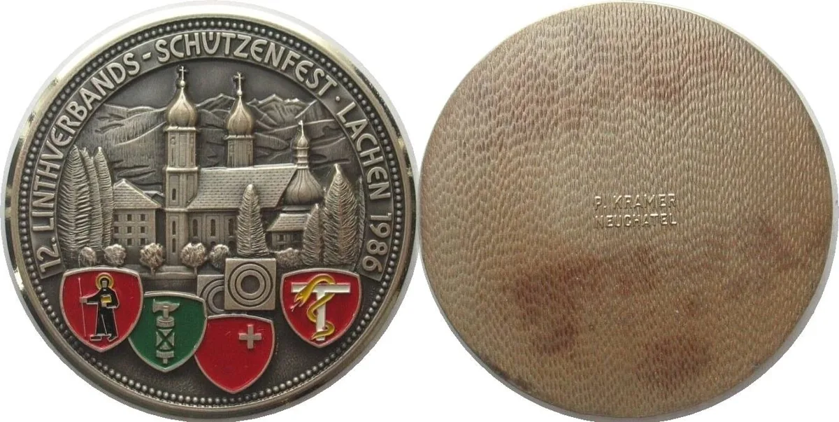 1986 LACHEN 1986 12TH SHOOTING FESTIVAL bronze 60mm UNC