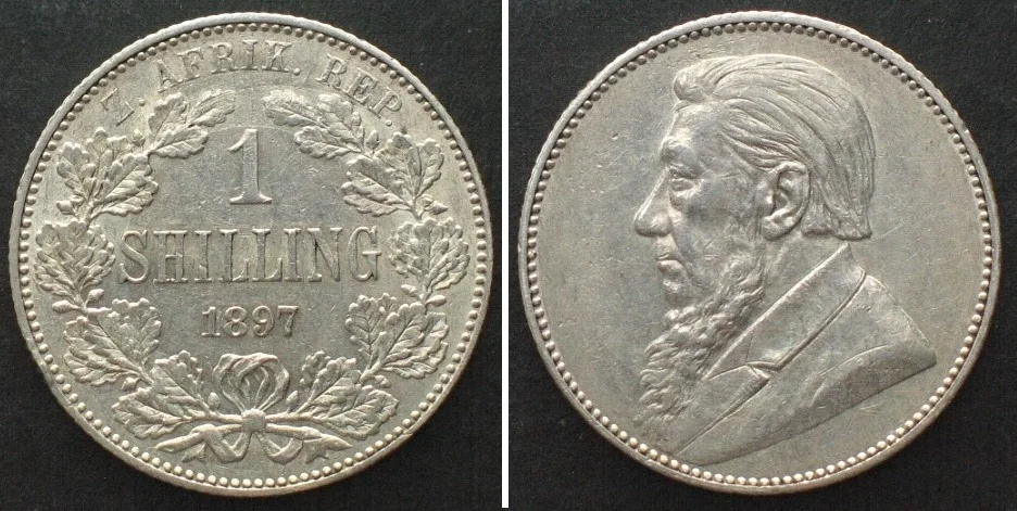 1897 SOUTH AFRICA Shilling 1897 KRUGER silver UNC!