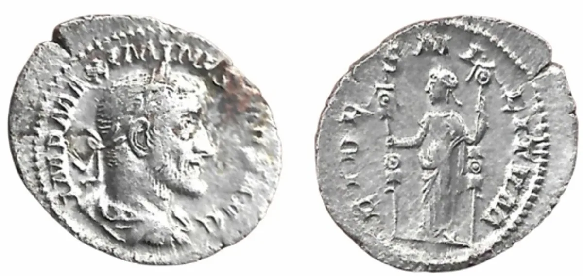 Roman Empire Maximinus Thrax 235-238 AD (Struck 235-236 AD early-reign issue) AR 20mm 3.30gm Denarius, Rome mint, VF