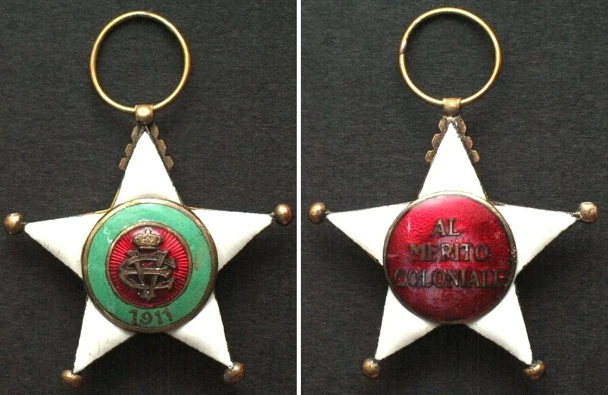 1911 Colonial Order of the Star of Italy 1911, Knight's Badge EF