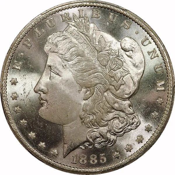 Morgan Dollar, 1885-CC, $1, MS66 , PCGS