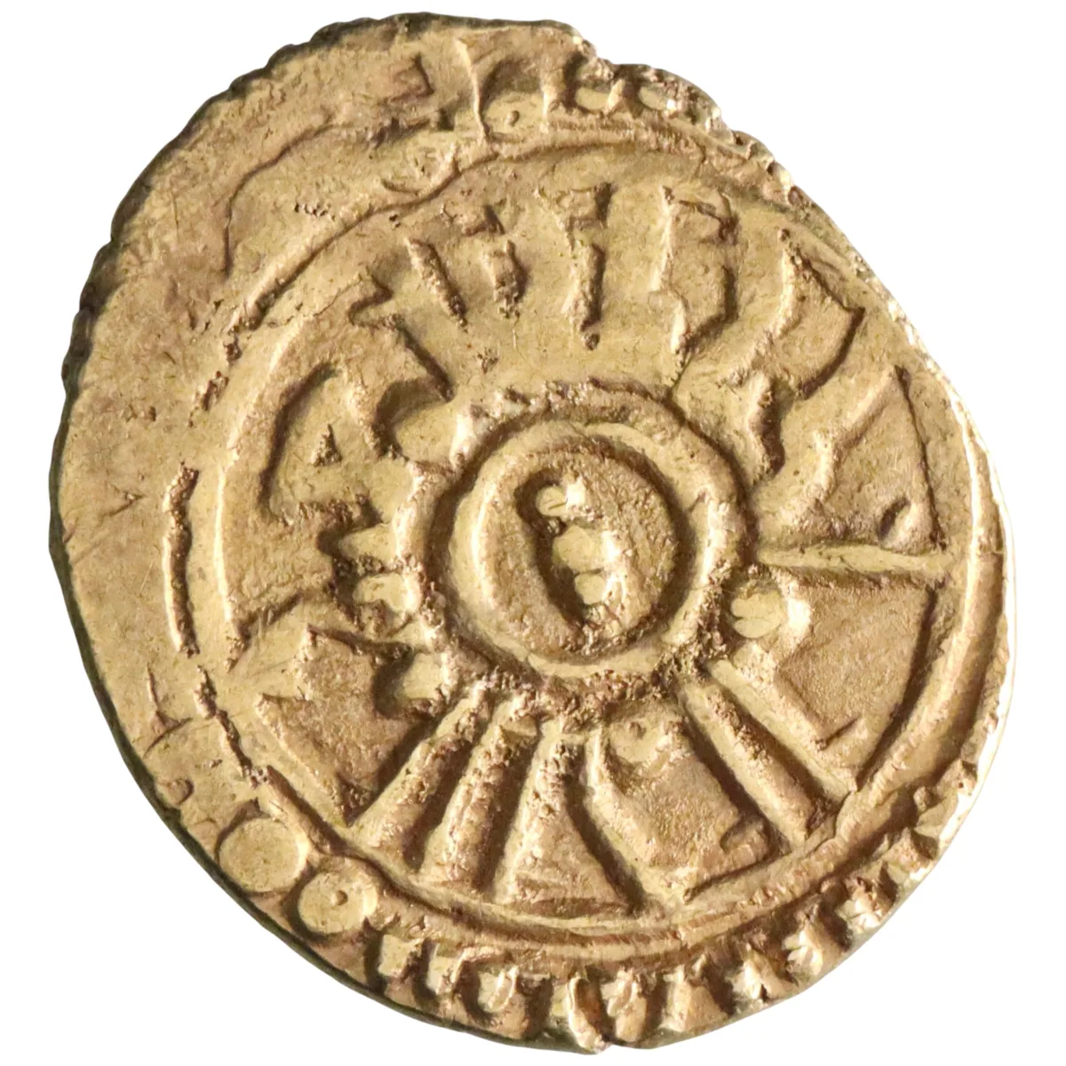 Sicily: Roger II (1105-1154), gold tari (1.32g), Messina mint, 1105-1154 CE. Roger cited with title al-Mu'tazz.