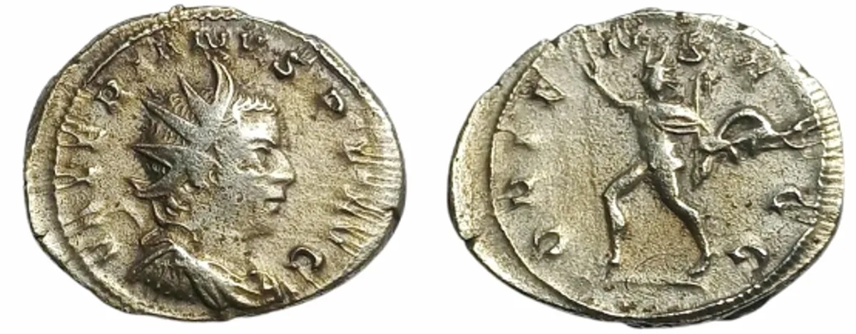 Valerian I 253-260 AD, AR 22mm. 3.86g. Antoninianus, Cologne mint. Struck 257-258 AD. Nicely toned. Very Fine