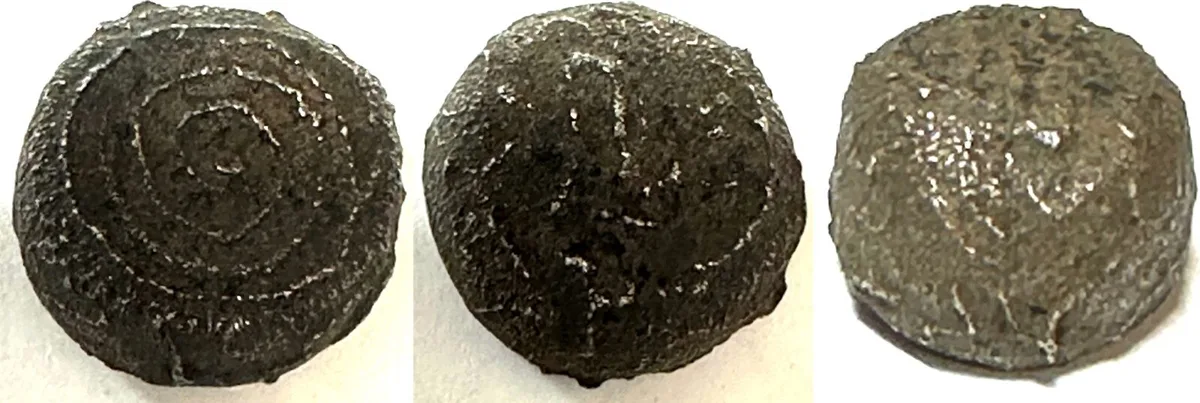 1700 NORTH BORNEO SULTANATE. Iron Bullet Money about 1700, middle denomination RARE! VF