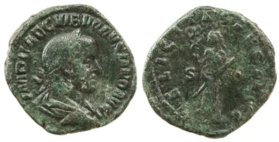 Volusian Æ Sestertius. Rome, AD 251-253.