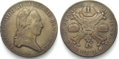1796 Italy MILAN Crocione (Kronenthaler) 1796 M - contemporary counterfeit - FRANZ II VF+