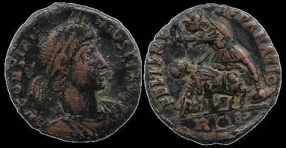 Fallen Horseman, Constantius II, 337-361 AD, AE 16.5mm 1.8gm. Rome