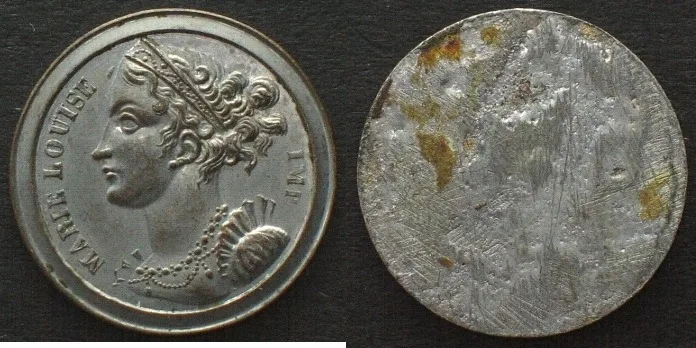 1810 MARIE LOUISE. Pattern of whist token about 1810, white metal, 17mm, RRR! AU
