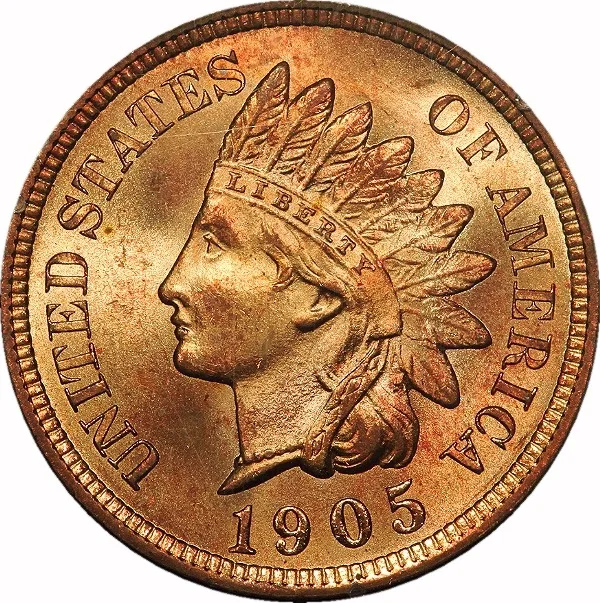 Indian Cent, 1905, 1¢, MS65 RD, PCGS/CAC