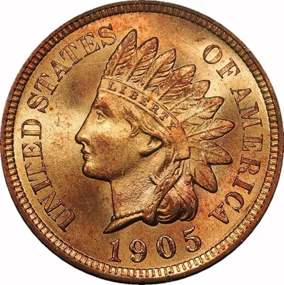 Indian Cent, 1905, 1¢, MS65 RD, PCGS/CAC