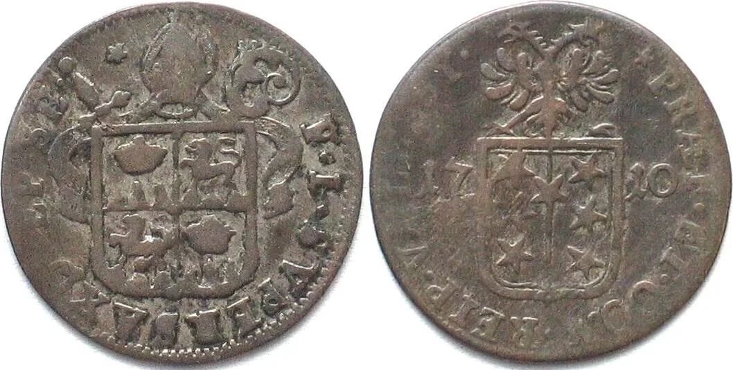 1710 Swiss VALAIS Sitten Batzen 1710 FRANZ JOSEPH SUPERSAXO billon VF