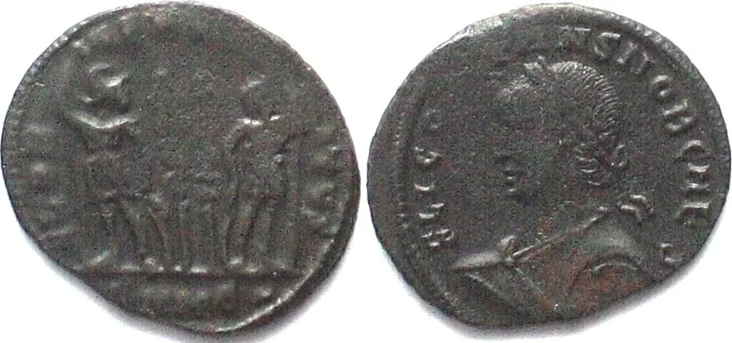 333-350 CONSTANS (333-350 AD). AE Follis, SMNC, Nicomedia mint, GLORIA EXERCITVS XF