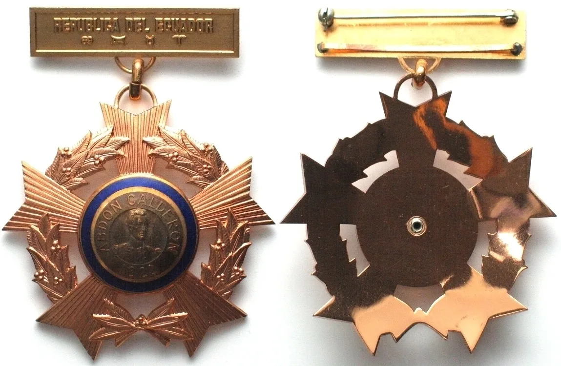 1950 ECUADOR. Order of ABDON CALDERON, 1st class (Commander), RARE! UNC