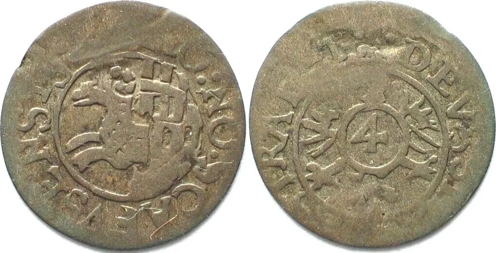 1600-1610 Swiss SCHAFFHAUSEN Vierer ND (1600-1610) billon VF, SCARCE! VF