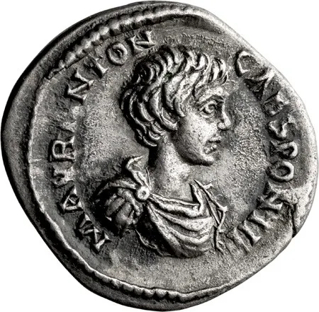 Caracalla as Caesar. Denarius