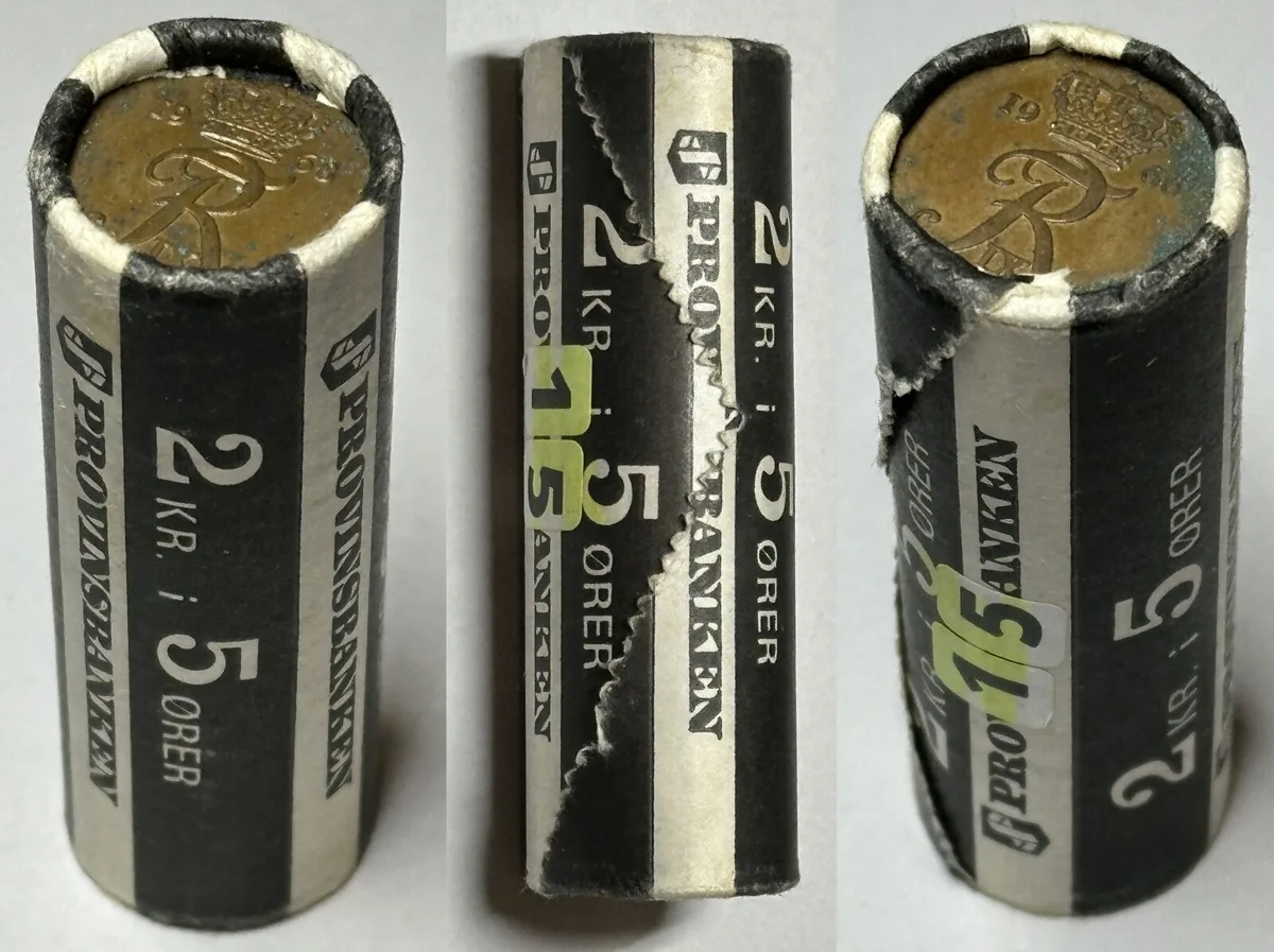 1963-1972 DENMARK Coin roll 40 x 5 Ore 1966-1968 FREDERIK IX UNC