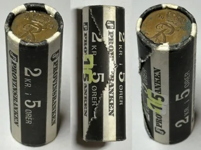1963-1972 DENMARK Coin roll 40 x 5 Ore 1966-1968 FREDERIK IX UNC